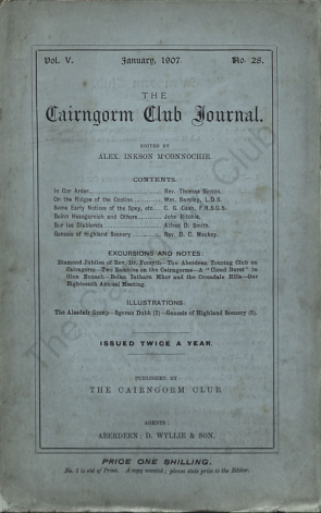 The Cairngorm Club Journal No 28 cover